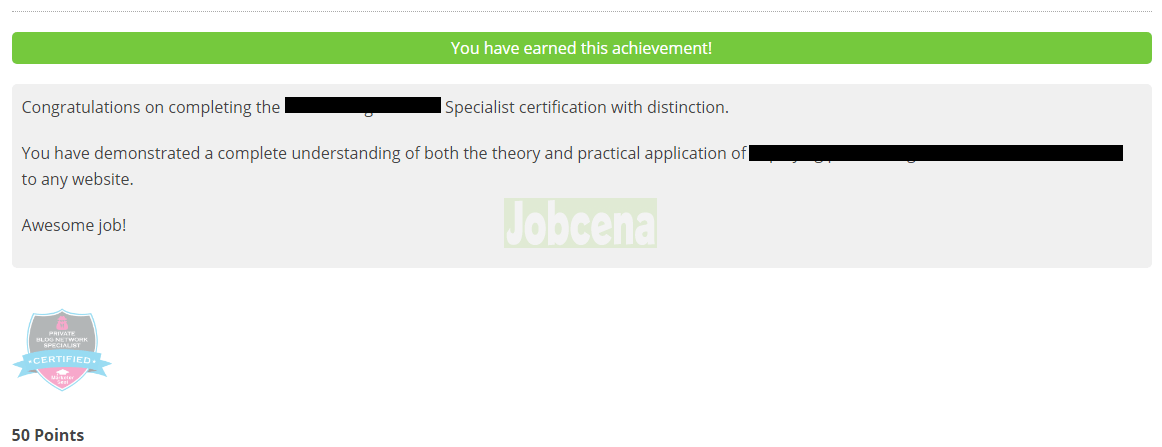 Online course first certification complete jobcena