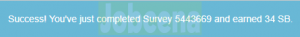 Swagbucks survey completion