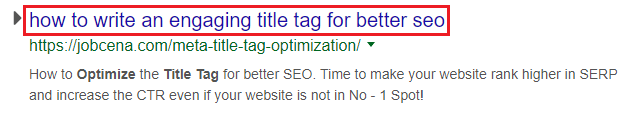 Google makes title tag small