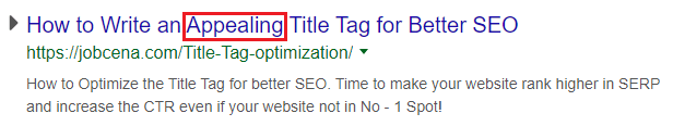 Making use of synonyms for readability of SEO title