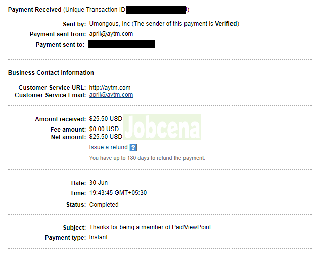 Paidviewpoint payment proof
