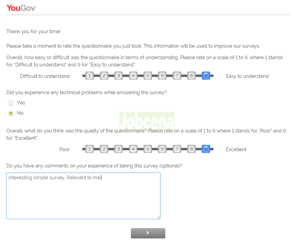 Survey completion YouGov